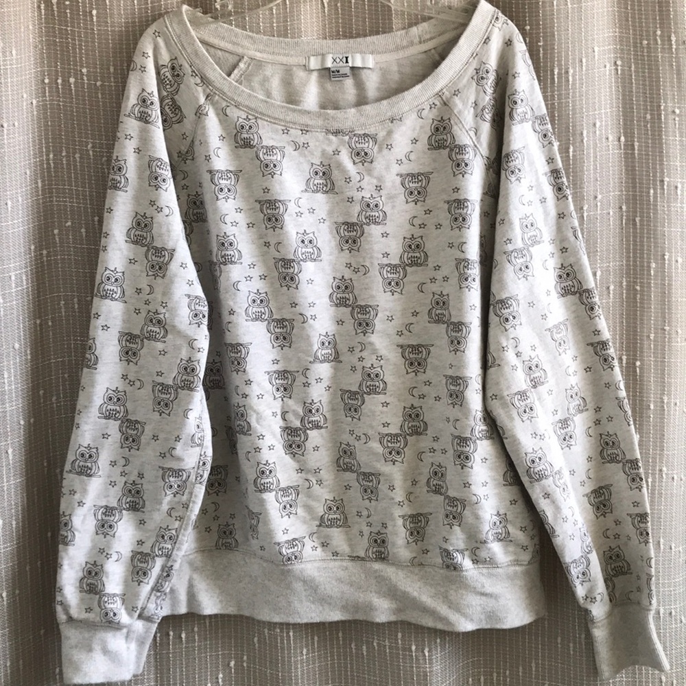 Forever 21 Owl Print Sleep Sweatshirt Pajama